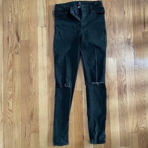Dark green mid rise skinny jeans